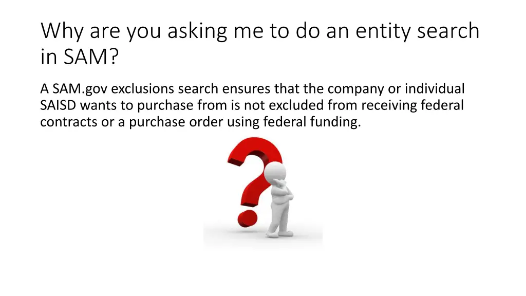 why are you asking me to do an entity search