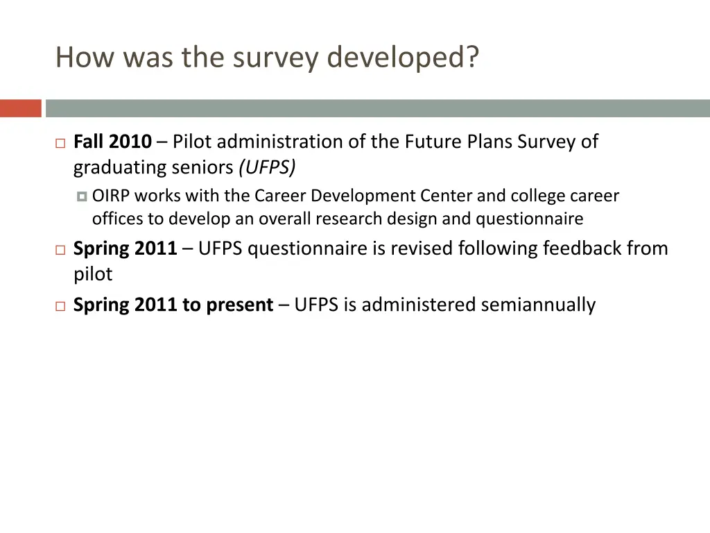 how was the survey developed