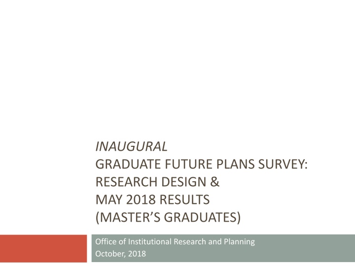 inaugural graduate future plans survey research