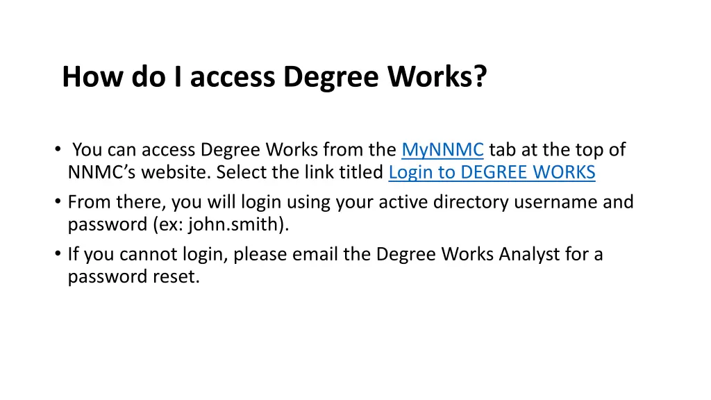 how do i access degree works