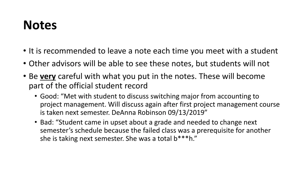 notes