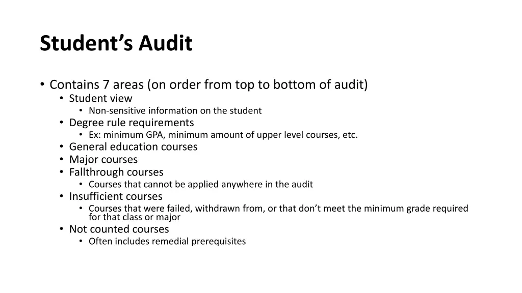 student s audit