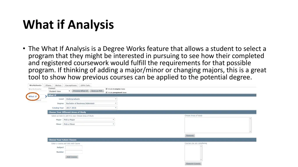 what if analysis