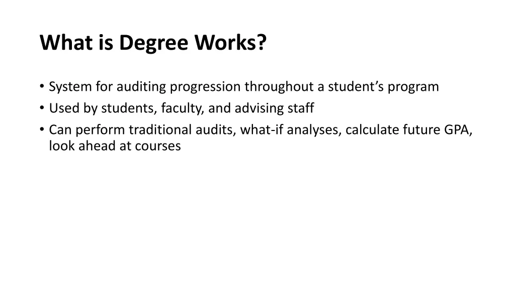 what is degree works