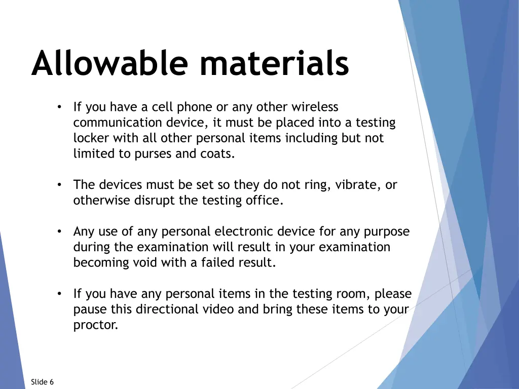 allowable materials 2