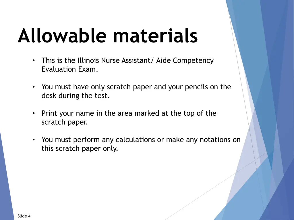 allowable materials