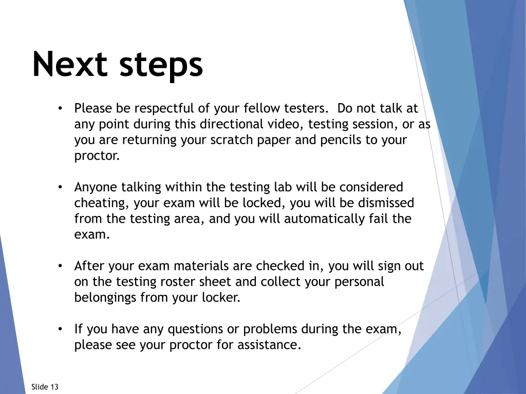 next steps
