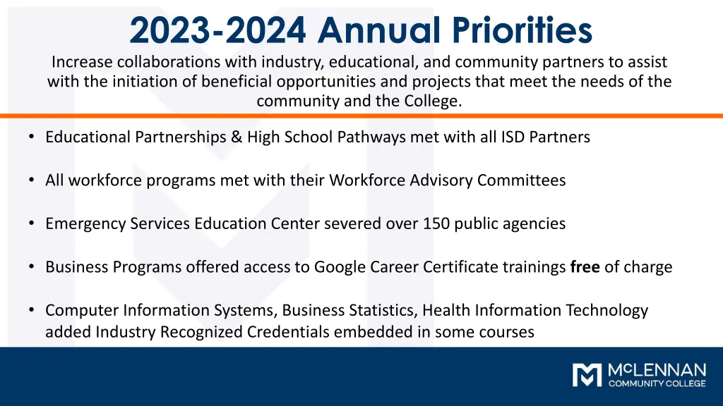 2023 2024 annual priorities increase