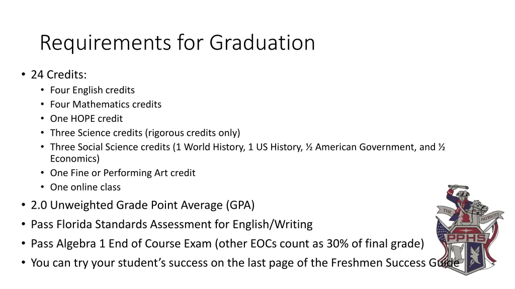 requirements for graduation