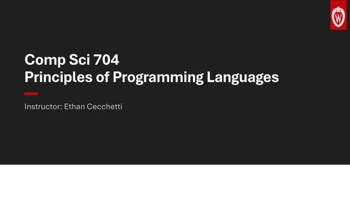 comp sci 704 principles of programming languages