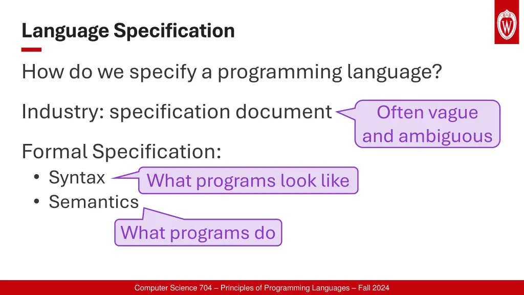 language specification