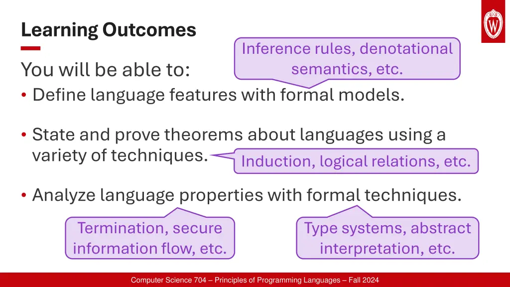learning outcomes