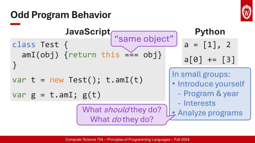 odd program behavior 1