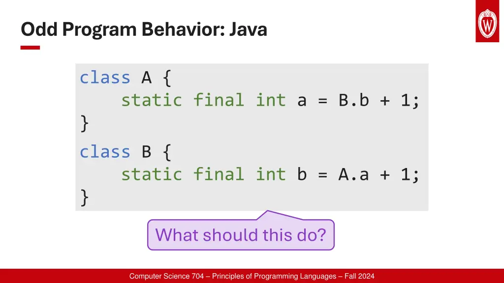 odd program behavior java