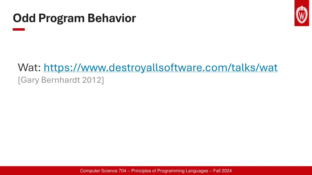 odd program behavior