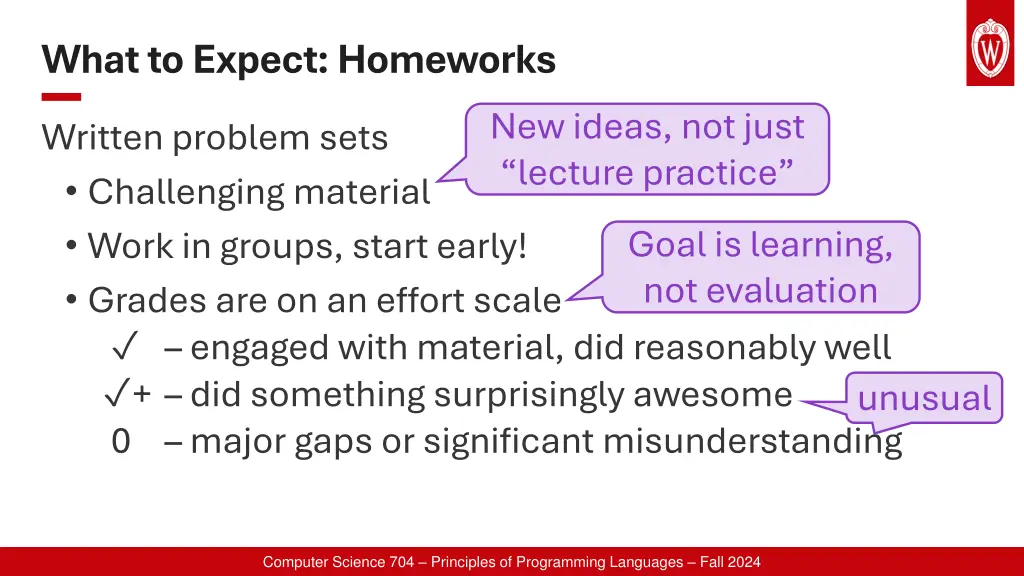 what to expect homeworks