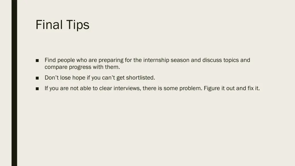 final tips