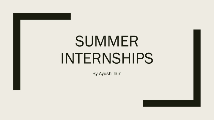 summer internships