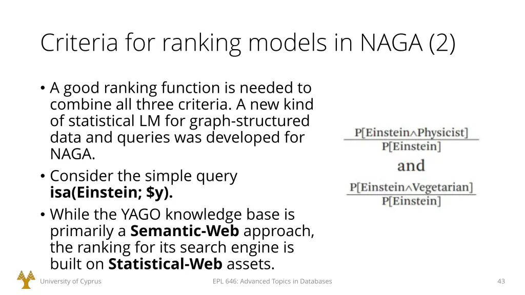 criteria for ranking models in naga 2