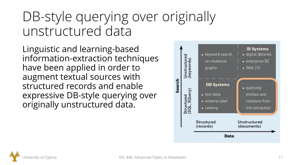 db style querying over originally unstructured