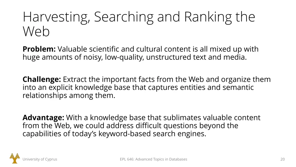 harvesting searching and ranking the web problem