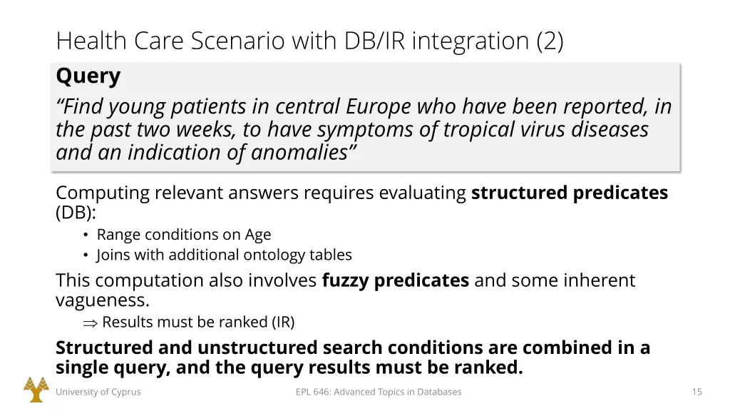 health care scenario with db ir integration