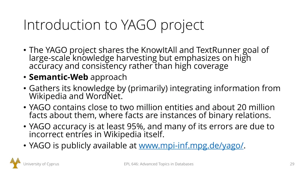 introduction to yago project
