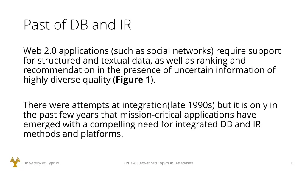 past of db and ir