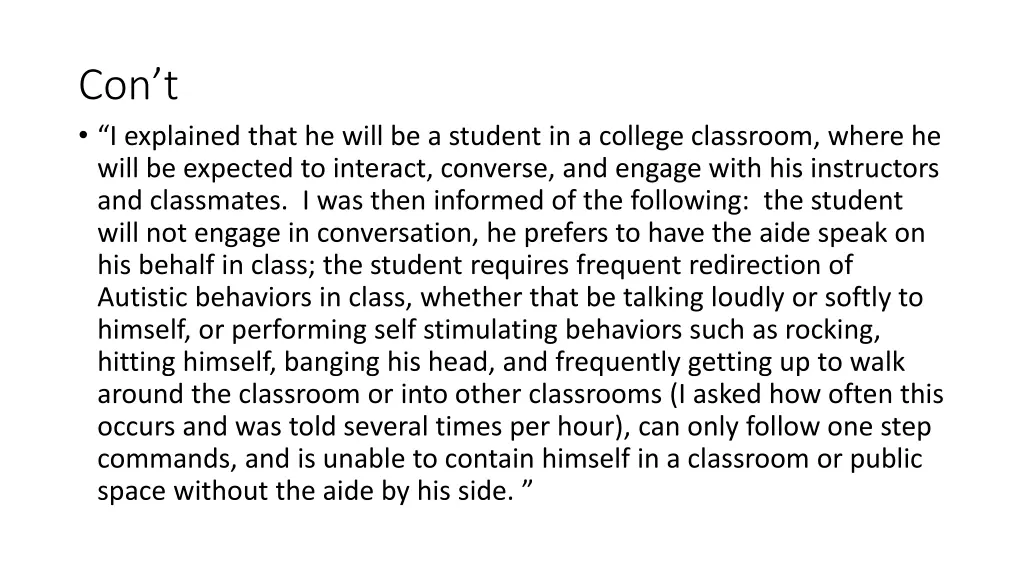 con t i explained that he will be a student