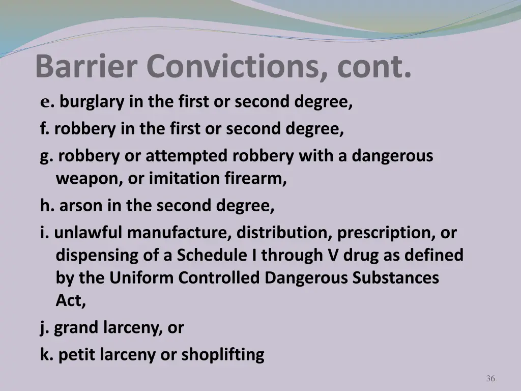 barrier convictions cont e burglary in the first