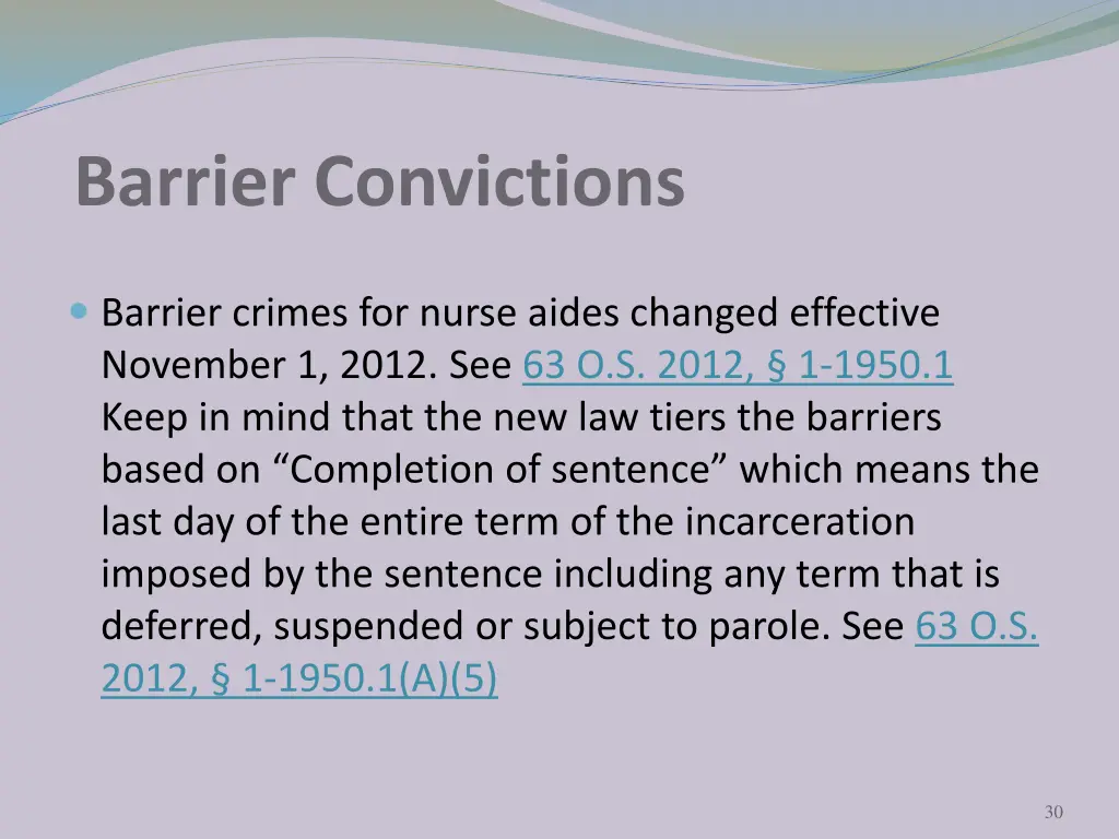 barrier convictions