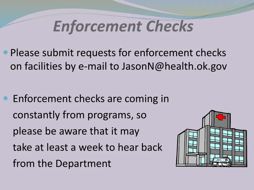 enforcement checks