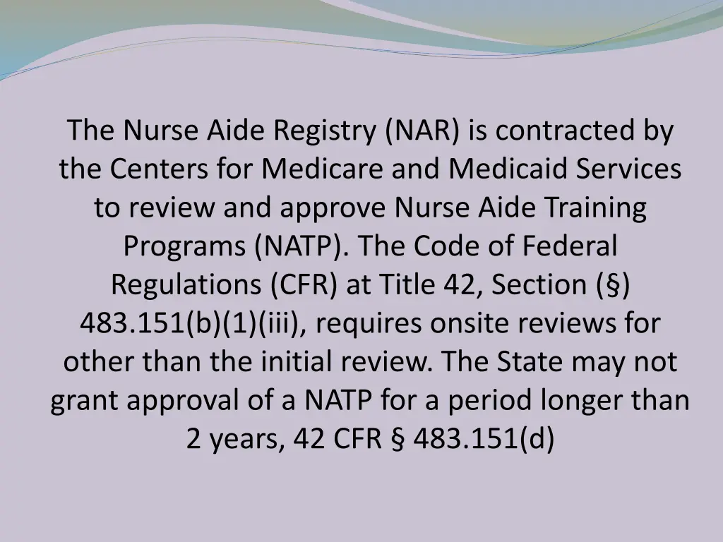 the nurse aide registry nar is contracted