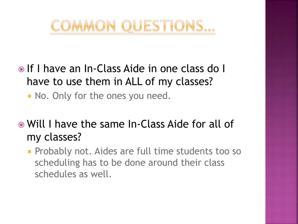 common questions