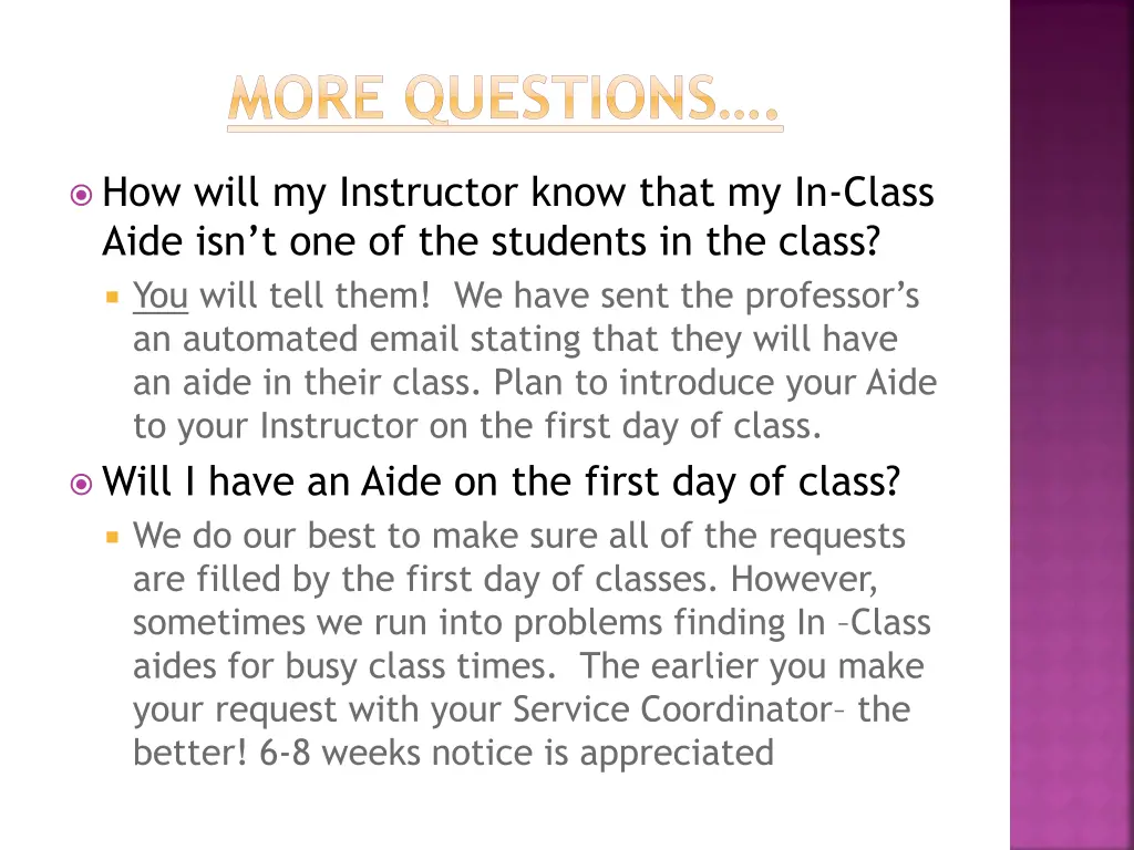 more questions