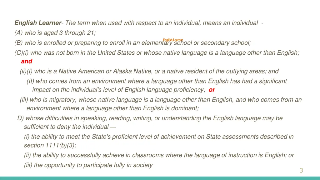 english learner the term when used with respect