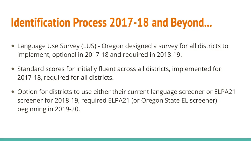 identification process 2017 18 and beyond