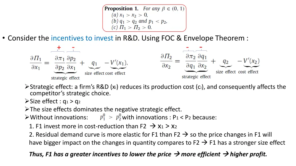 consider the incentives to invest in r d using