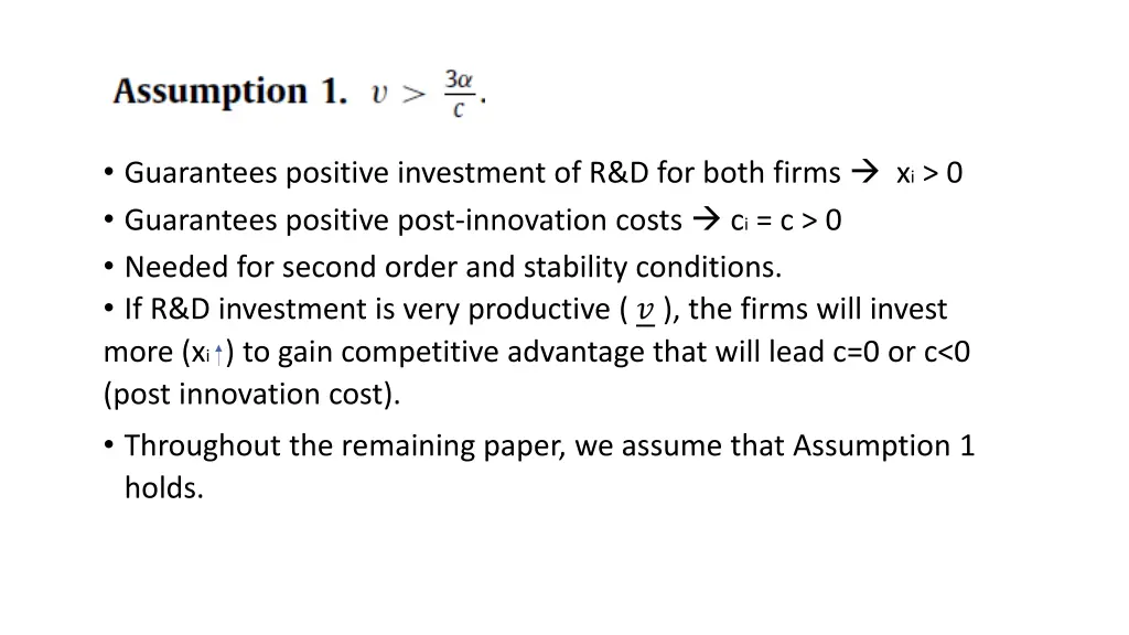 guarantees positive investment of r d for both