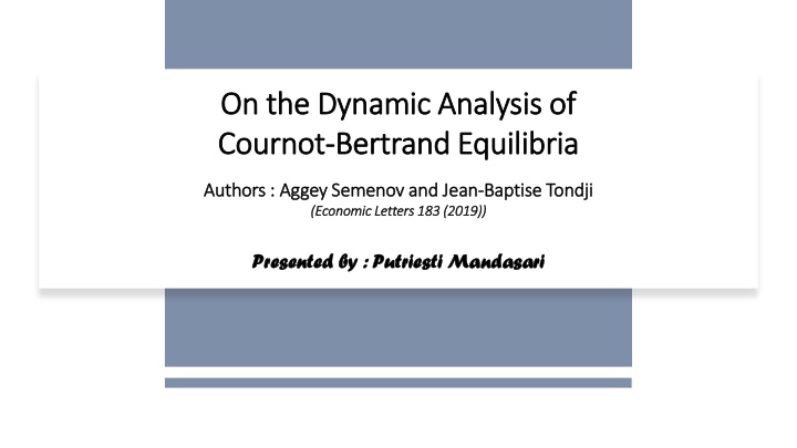 on the dynamic analysis of on the dynamic