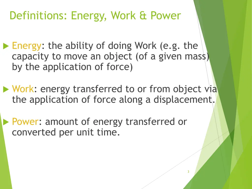 definitions energy work power