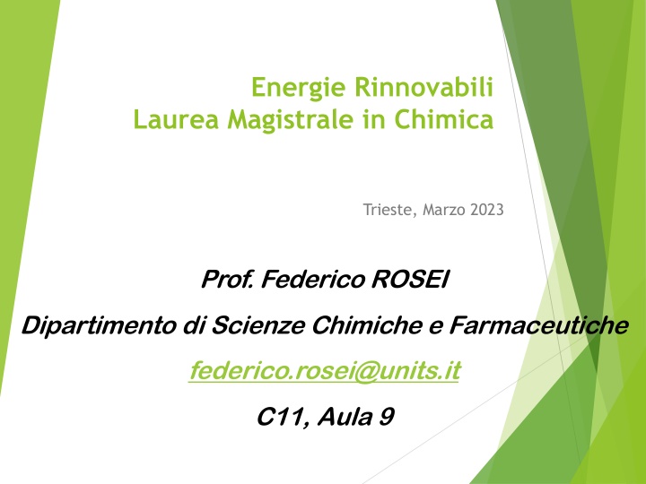 energie rinnovabili laurea magistrale in chimica