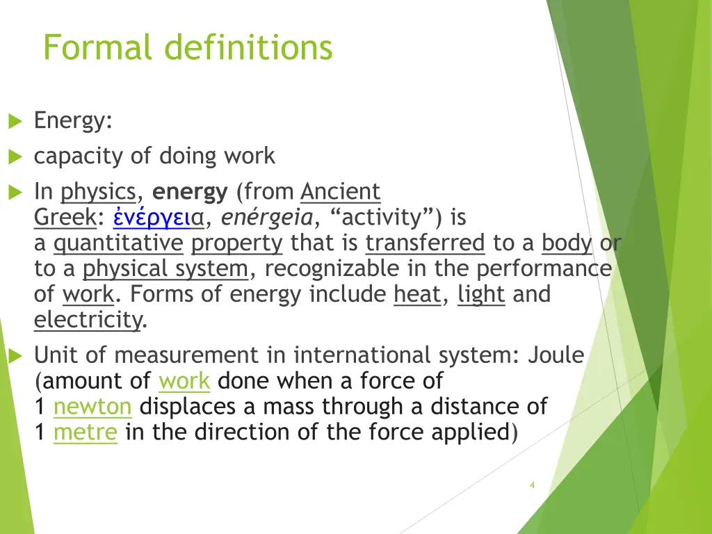 formal definitions