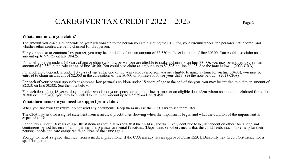 caregiver tax credit 2022 2023 1