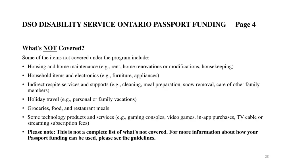 dso disability service ontario passport funding 2