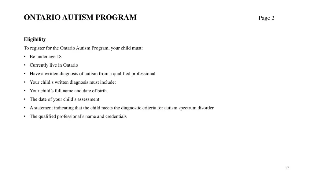 ontario autism program 1