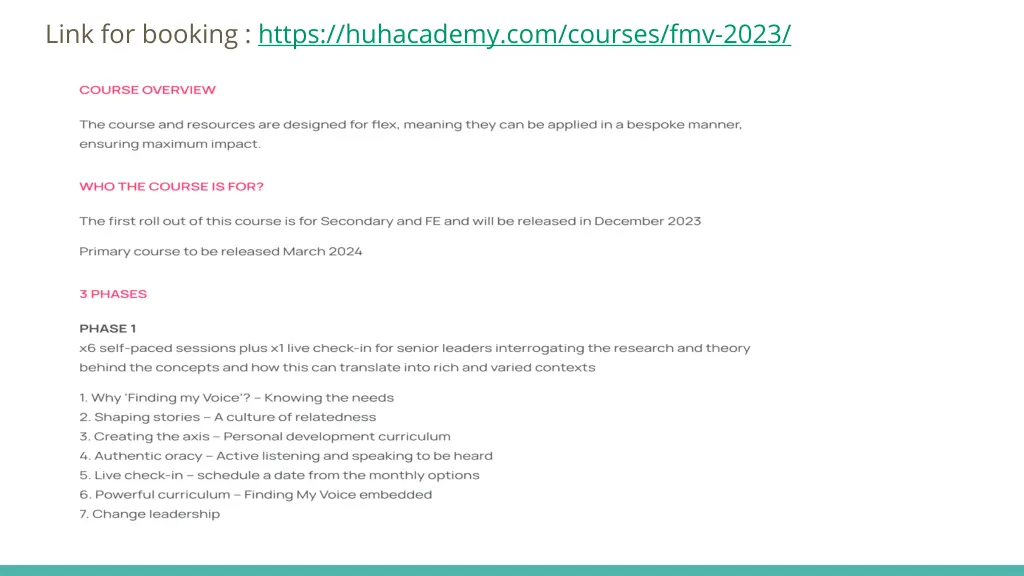 link for booking https huhacademy com courses