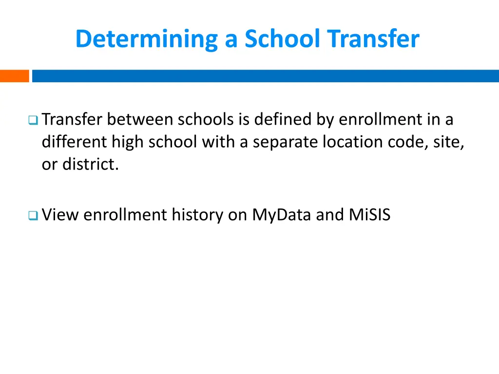 determining a school transfer
