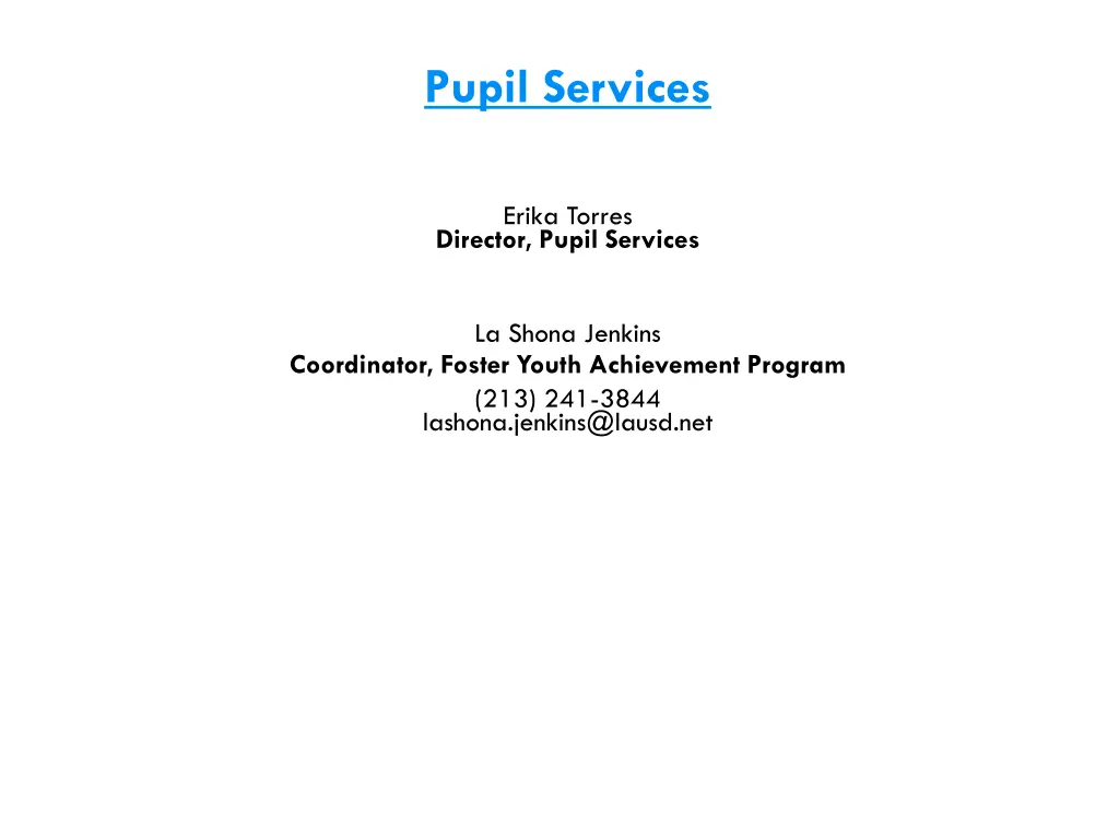 pupil services