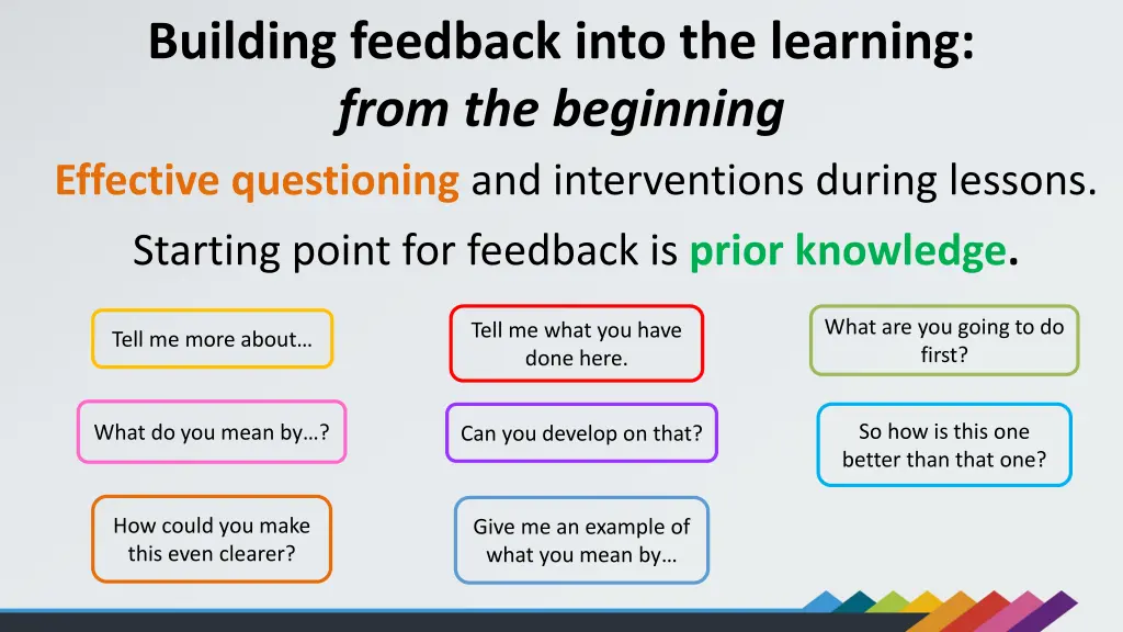 building feedback into the learning from